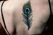 Feather tattoo on the back