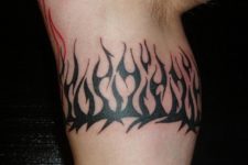 Flame armband tattoo