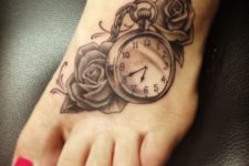 Gentle tattoo on the foot