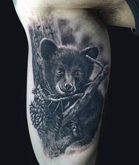 Little black bear tattoo