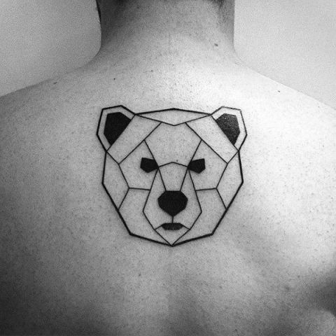 Minimalistic geometric tattoo on the back