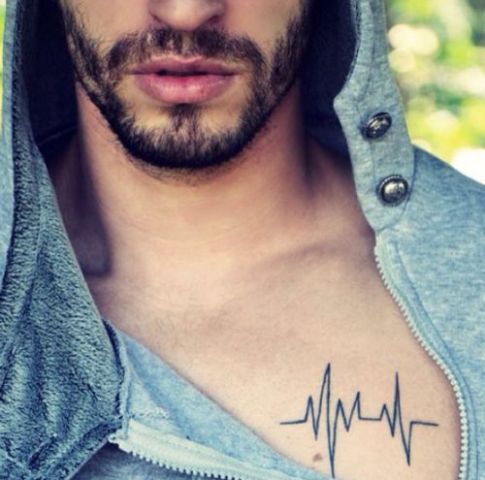 Minimalistic tattoo on the chest