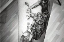 Motorcycle tattoo on the forearm