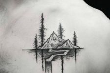Mountain tattoo on the chest