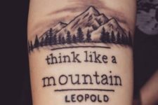 Mountain with forest tattoo
