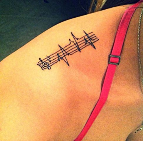 Music heartbeat tattoo idea