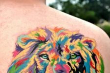 Super colorful tattoo on the back