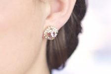 09 blush pink Swarovski crystal stud earrings for a soft girlish touch
