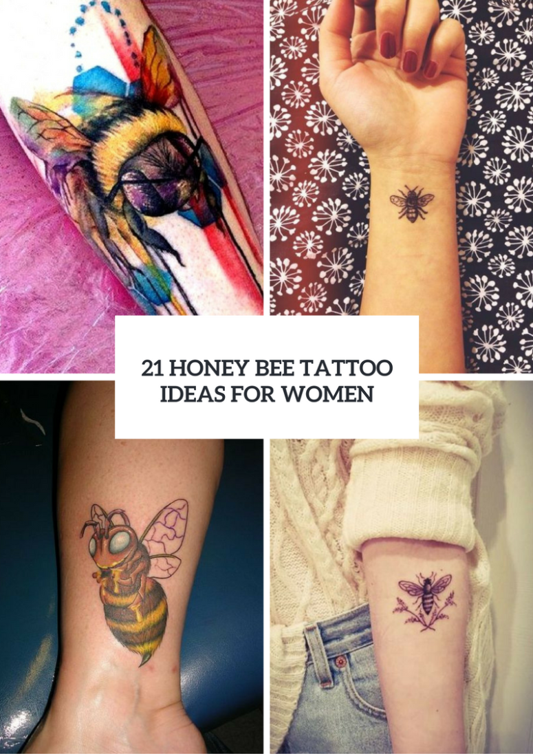 Honey Bee Tattoo Ideas For Women