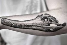 Alligator skull tattoo