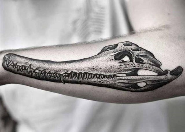 Alligator skull tattoo