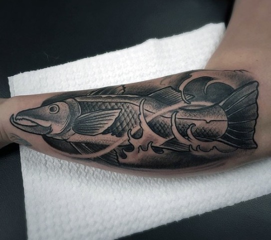 Tattoo uploaded by Ryan Mills • Bass #millsoriginal  #jacksonvilletattoocompany #nctattooers #bass #fishtattoo • Tattoodo