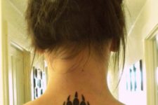 Bear paw tattoo on the neck