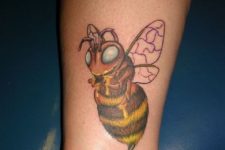 Beautiful bee on the leg