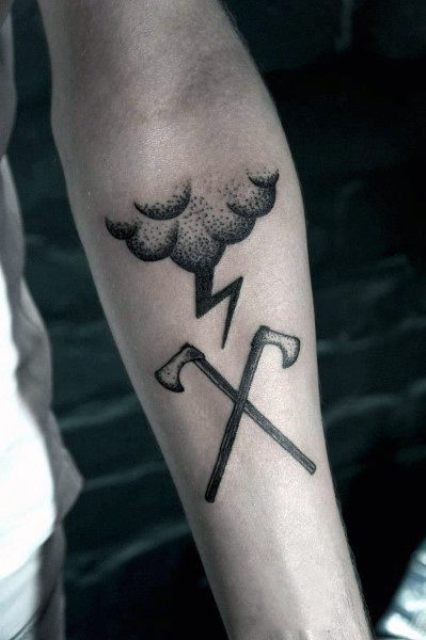 Cloud and thunder tattoo