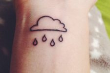 Cloud with rain tattoo
