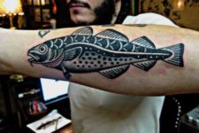 Cool fish tattoo on the forearm