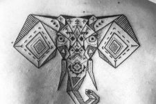 Ethnic geometric tattoo on the back
