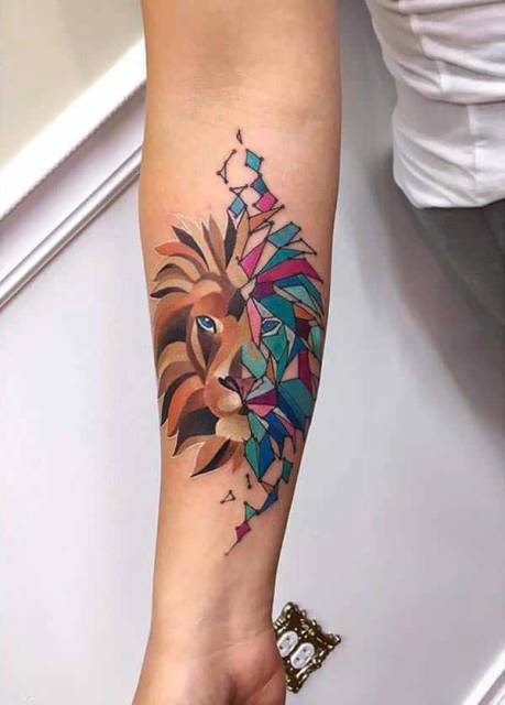 Geometric tattoo on the arm