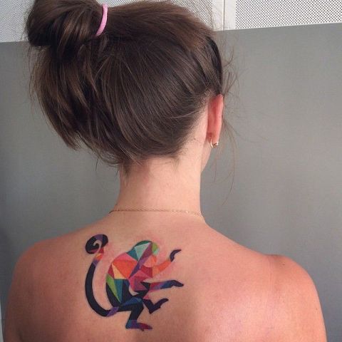 Geometric tattoo on the back