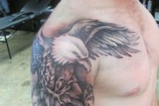 Half-sleeve eagle tattoo