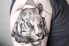 Half-sleeve tiger tattoo