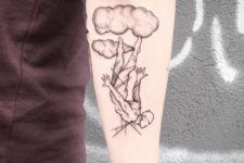 Man falling from the cloud tattoo