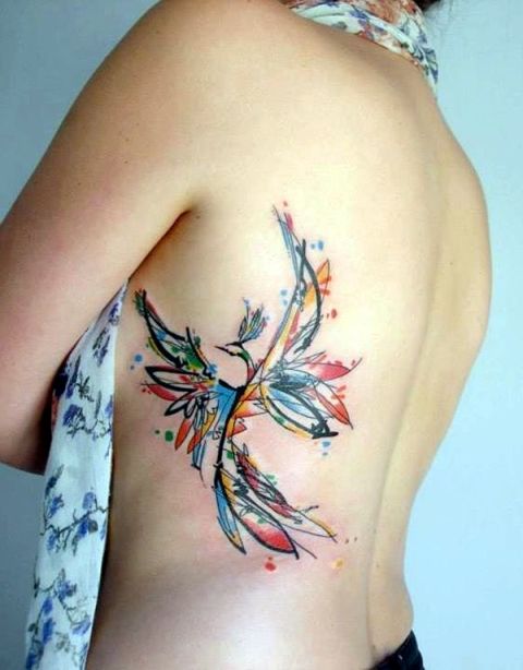 Phoenix tattoo on the side