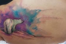 Polar bear and Nothern lights tattoo