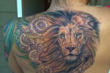 Realistic tattoo on the back