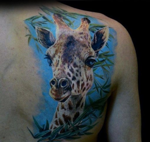 Realistic tattoo on the back