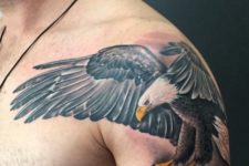 Realistic tattoo on the shoulder