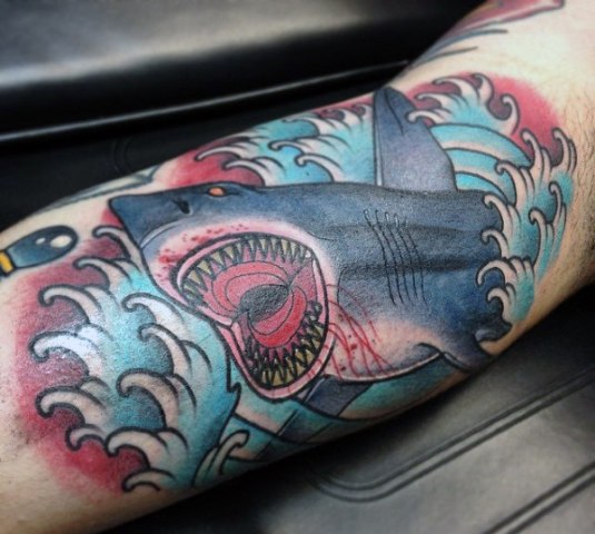 Tiger shark tattoo