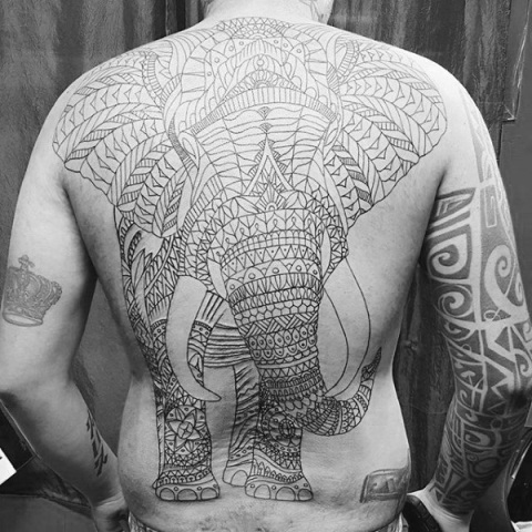 Tribal tattoo on the back