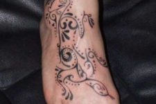 Tribal tattoo on the foot