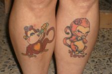 Two tattoos on both legs