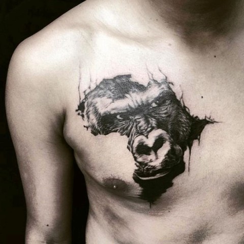 Unique tattoo on the chest