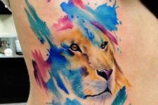 Watercolor tattoo on the side