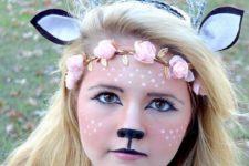 02 chic deer makeup, proper headbands and a simple costume for a deer look