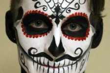 04 a gorgeous bold sugar skull makeup for a man isn’t that difficult to recreate