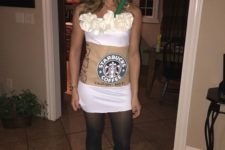 07 Starbucks latte costume – a white mini dress plus accessories