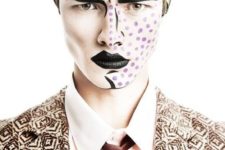 10 a glam pop art makeup looks crazy and very eye-catching on a man
