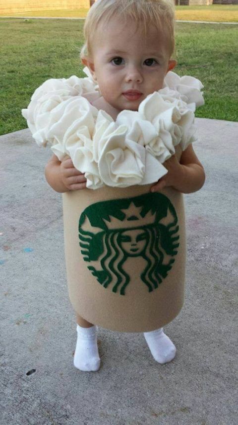 hilarious little baby's Halloween costume inspired by Starbucks' frappuccino