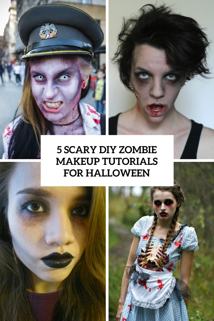 5 scary diy zombie makeup tutorials for halloween cover