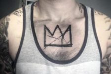 Abstract tattoo on the chest
