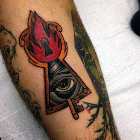 All seeing eye tattoo on the arm