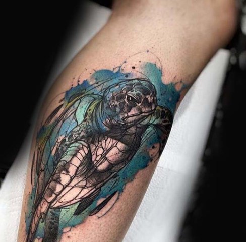 Amazing turtle tattoo idea