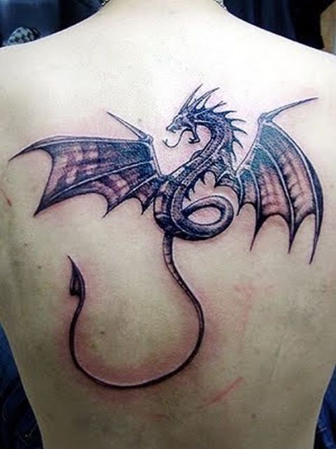 tribal dragon back tattoo by rossmowgli on DeviantArt