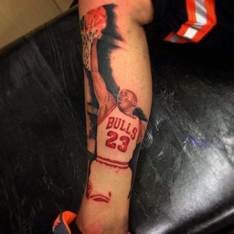Basketball player tattoo design