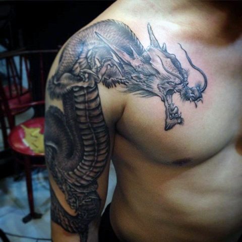 30 Dragon Half Sleeve Tattoos For Men - Fire-Spewing Design Ideas | Dragon  tattoo designs, Dragon tattoo, Half sleeve tattoos for guys